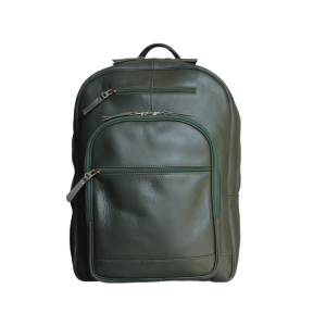 Green leather backpack