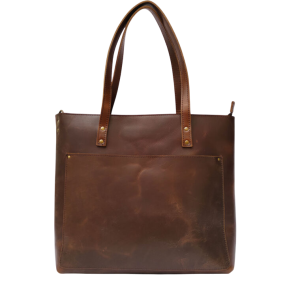 Leather tote bag