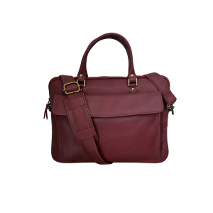 Leather File Bag (Maroon)
